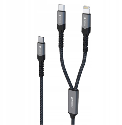 Attēls no Swissten Textile 2in1 USB-C / Lighting Cable 100W 1.5m