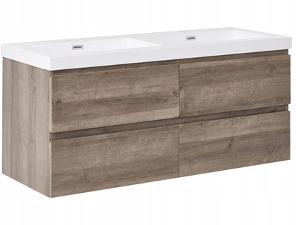 Picture of Szafka azienkowa wiszca z podwójn umywalk VIEDMA 120 cm 52 cm Beowoszary