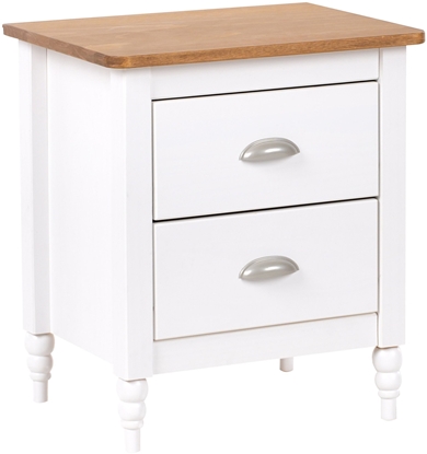 Изображение Szafka nocna 2 szuflady SHILLINGTON Drewno sosnowe Brzowy/ biay