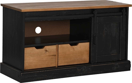 Picture of Szafka RTV HALDEN z drzwiami przesuwnymi Czarna 110x40x60 cm