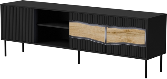 Изображение Szafka RTV INSERTO 3D1W 190x40x61,5 czarny + LED