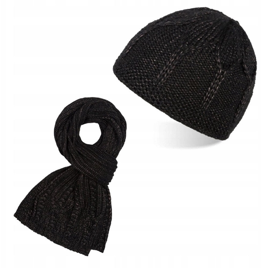 Picture of Szary zestaw zimowy damski czapka i szalik weniane ZZ-02-BL
