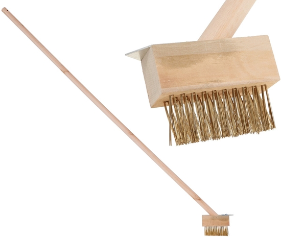 Picture of Szczotka druciana ze skrobakiem do kostki brukowej, drewn. trzonek (25)