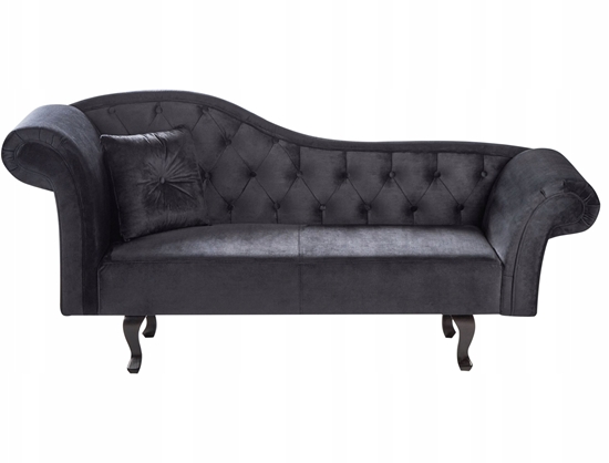 Picture of Szezlong welurowy lewostronny czarny LATTES II