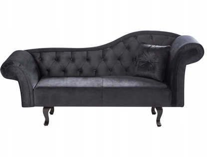 Picture of Szezlong welurowy prawostronny czarny LATTES II