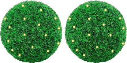 Picture of Sztuczne kule bukszpanowe z diodami LED 2 szt. Zielone 35 cm