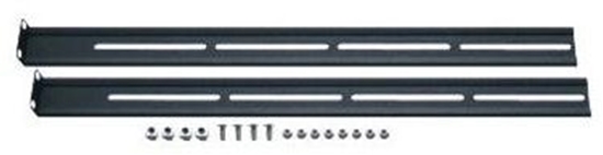 Picture of TecLine Installation rails-set for the additional installation of a 19" keyboard drawer after the rear mounting rails of the network cabinet, black RAL9005 - 17000465