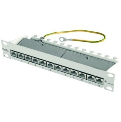 Picture of TELEGRTNER 10 Patch panel 255 mm, RAL 7035, MPP12-HS K Cat.6A