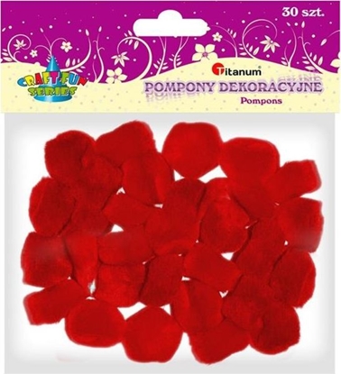 Attēls no Titanum Akrylowe pompony, 25mm, 30szt, czerwone, CRAFT-FUN