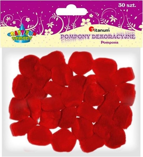 Picture of Titanum Akrylowe pompony, 25mm, 30szt, czerwone, CRAFT-FUN
