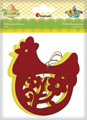 Attēls no Titanum Filcowe zawieszki kury aurowe mix 3szt