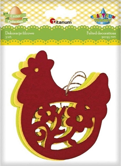 Picture of Titanum Filcowe zawieszki kury aurowe mix 3szt