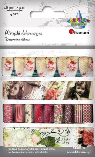 Picture of Titanum Wstki materiaowe TITANUM 4 kol. 16mm 4x1m ptaki, kwiaty vintage Titatnum Kreatywne