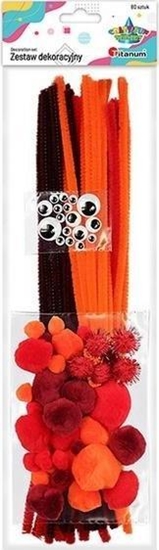 Picture of Titanum Zestaw druciki, pompony, oczka pomarczowy 80szt