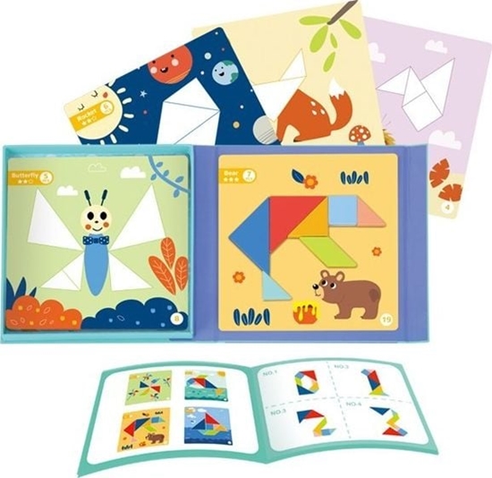 Picture of Tooky Toy Puzzle Tangram Ukadanka Dla Dzieci Nauka Ksztatów Figury Ksztaty 18el.!