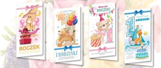 Picture of Top Graphic Karnet DL De Lux. Urodziny Roczek MIX (10szt.)