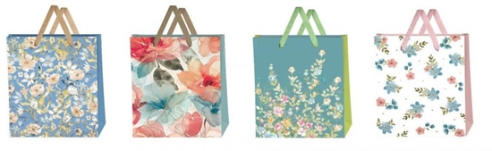 Picture of Torebka ozdobna dua 30x42x12cm Kwiaty mix