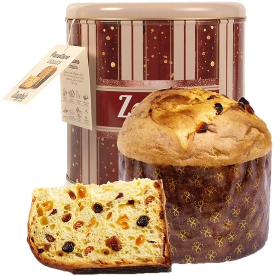 Picture of Traditional panettone in a tin gift box Zaghis Tin Box Classico, 750 g