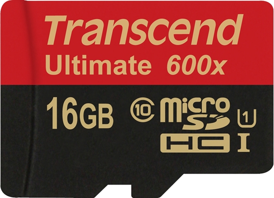 Picture of Transcend SD microSD Card  16GB Transcend SDHC UHS1 600x w/Adap.