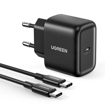 Picture of Ugreen USB Type C charger 25W Power Delivery + USB Type C cable 2m (50581) Black