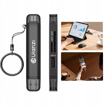 Attēls no Ulanzi Cr1 Czytnik Kart 3w1 Usb 3.0 / Usb-c Sd Tf Microsd / 150200 Mb/s / Cr1 / Sku:x117