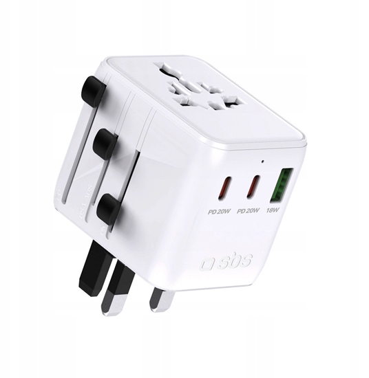 Picture of Universal travel adapter with USB-A and 2x USB-C P