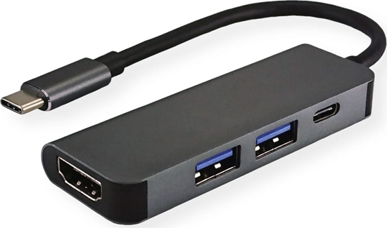 Picture of Value Type C - HDMI Adapter, M/F, 2x USB 3.2 Gen 1 A F, 1x Type C (Power Delivery)