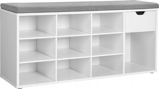 Picture of Vasagle awka na buty, awka do przechowywania z 2 otwartymi i 1 zamknitymi przedziaami, póka buta, wycieane siedzenie, do wejcia,