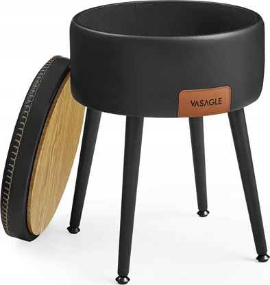 Picture of Vasagle Okrgy taboret z miejscem do przechowywania, obcienia 15kg, Ink Black LOM005B01