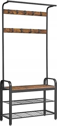 Изображение Vasagle Stojak na paszcze z awk do przechowywania butów, konstrukcja 4 w 1, z 9 zdejmowanymi haczykami, szyna ub