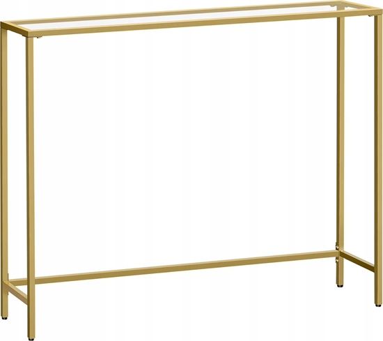 Изображение Vasagle Stolik konsolowy, stolik boczny, powierzchnia ze szka hartowanego, nowoczesny stolik do sofy, atwy monta, regulowane nóki, s