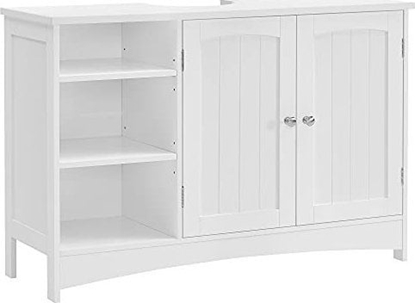 Изображение Vasagle Szafka Pod Zlewem, Szafka Pod Umywalk, 90 X 30 X 60 Cm, Szafka Do Przechowywania Z 2 Drzwiami, Otwarte Schowki, Póki Z Regulac