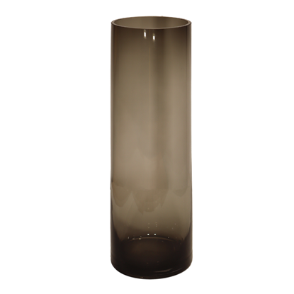 Изображение Vāze stikla cilindra 12x40cm, dūmakaini pelēka