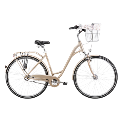 Изображение Velosipēds ROMET Art Deco Classic, ar priekšējo grozu, bēšs (M)