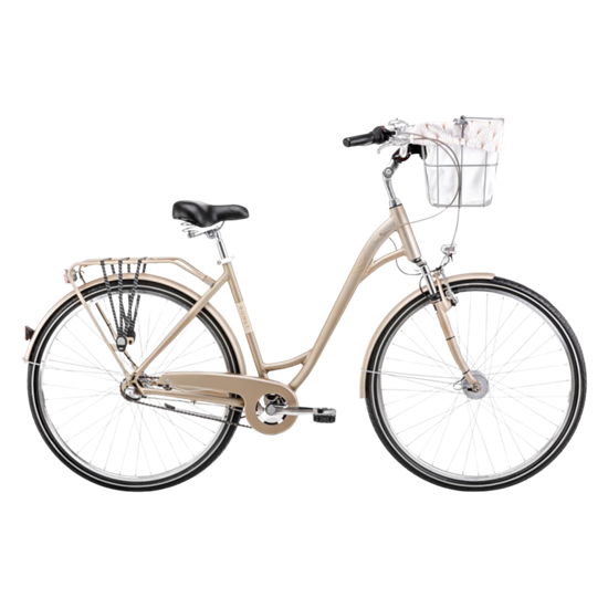 Изображение Velosipēds ROMET Art Deco Classic, ar priekšējo grozu, bēšs (M)