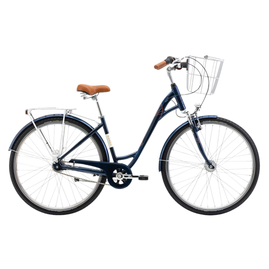 Picture of Velosipēds ROMET Art Deco Lux, ar priekšējo grozu, zils (M)
