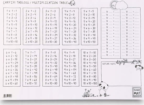 Picture of vidaXL Mata transparentna Tabliczka Mnoenia Funny Mat