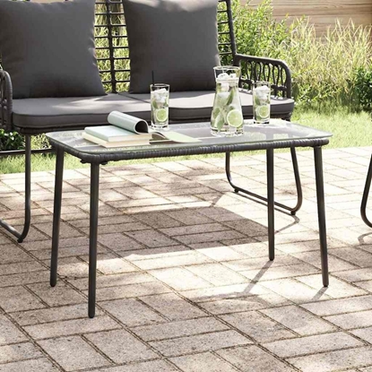 Picture of vidaXL Stó Ogrodowy Czarny 80 x 40 x 45 cm Polirattan