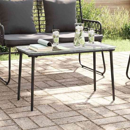 Picture of vidaXL Stó Ogrodowy Czarny 80 x 40 x 45 cm Polirattan