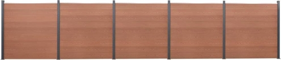Picture of vidaXL Zestaw paneli ogrodzeniowych, brzowy, 872x186 cm, WPC