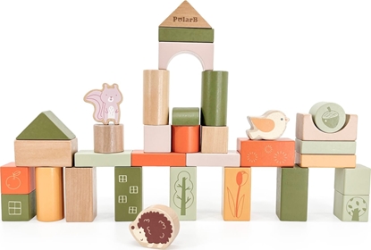 Attēls no Viga Toys VIGA PolarB Drewniane Klocki Bloki Montessori Zwierzta 50 el.