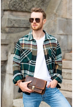 Attēls no Vintage saszetka mska do rki skórzana Paolo Peruzzi T-21-HBR