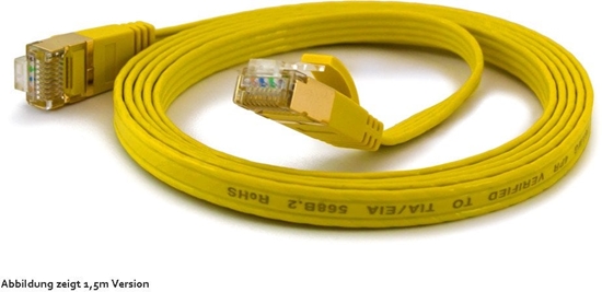 Picture of Wantec Wantec flates CAT6A FTP Patch Cable - 5 m - Cat6a - F/UTP (FTP) - RJ- 45 - RJ- 45 - yellow (7065)