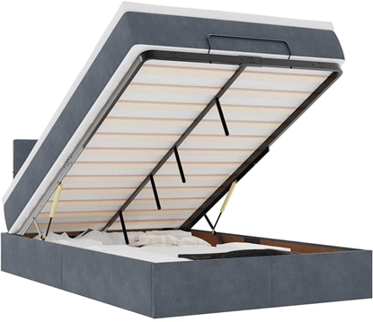 Attēls no WaszeMeble Rama óka otomana z materacem, szara, 100x200 cm, aksamit