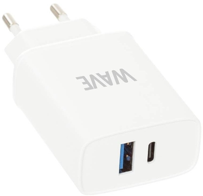 Picture of Wave Charger, 1 x USB Type-C + 1 x USB-A 18W + 18W, White