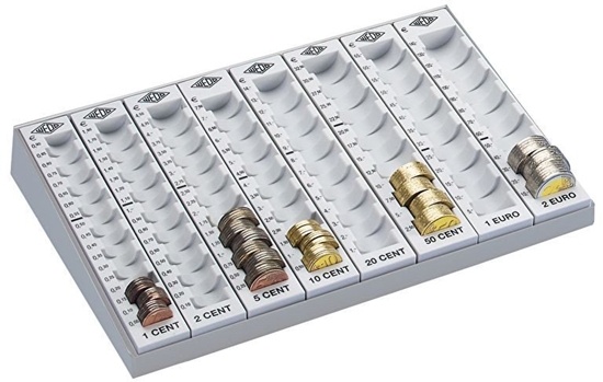 Изображение Wedo Tablica do liczenia jasnoszara z rowkami na monety