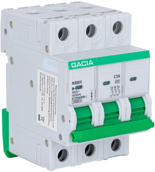 Picture of Wycznik nadprdowy GACIA N8BH 10KA C 3P 63A