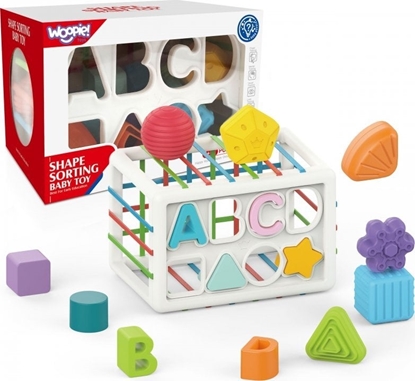 Picture of WOOPIE BABY Elastyczna Kostka Sensoryczna Sorter dla Dzieci Kolorowe Ksztaty Alfabet 15 el.