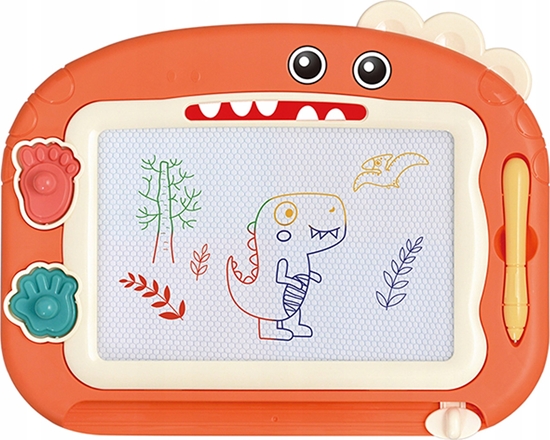 Picture of Woopie Znikopis Tablica Magnetyczna Kolorowa + 2 Stempelki Dinozaur