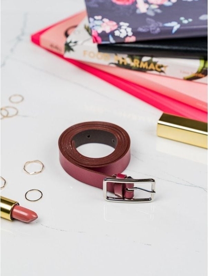 Picture of Wski pasek damski z klasyczn, metalow sprzczk w srebrnym kolorze Nie dotyczy